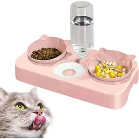 Comparer les prix de Gamelle 3 en 1 pour chats - MHY® - Distributeur automatique - 500 ml - Inclinaison 0-15° - Résine PP - Facile à nettoyer