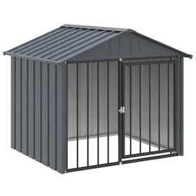 Comparer les prix de Maison SoldesNiche pour chien avec toit noir 117x103x102 cm acier galvanisé - Utilisation Polyvalente 026_54261417