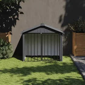 Comparer les prix de (Noir)Niche pour chiengrande maison de chien avec toit noir 117x103x102 cm acier galvanisé 75052