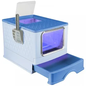 Comparer les prix de YIPEEMA. Bac à litière indispensable pour les foyers à plusieurs chats stérilisation UV 52*39*39cm bleu.