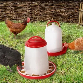Meilleurs prix pour IDMARKET Lot mangeoire 3 KG et abreuvoir 3L pour poules et volailles MANGEOIRE