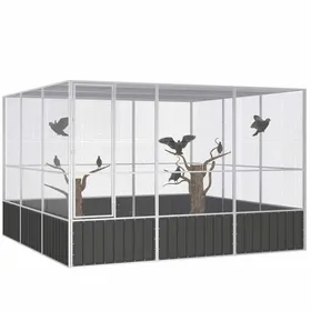 Meilleurs prix pour SALE dhiver Cage/Enclos à oiseaux - UU - Grande Volière - Anthracite 3025x3245x2115 cm Acier galvanisé CC649