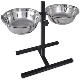 Comparer les prix de Support réglable avec 2 bols de 41 L pour chien XL Label