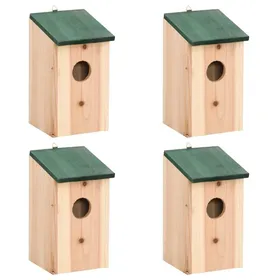 Comparer les prix de @EU(6867528)Nichoirs bois Lot de 4 - vidaXL - Bois de pin massif - Durable - 12 x 12 x 22 cm Cabanes à oiseaux