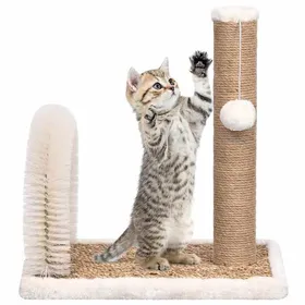 Comparer les prix de Arbre à chat - vidaXL - Brosse de toilettage - Grattoir - Brun