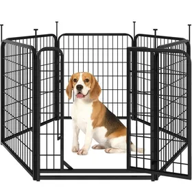 Comparer les prix de Yaheetech Parc pour Chien en 6 Panneaux Enclos pour Chien en Métal avec Porte Verrouillable Parc pour Animaux de Compagnie Noir