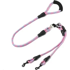 Meilleurs prix pour Laisse pour chien - XVX - Double brin - Système anti-nœuds détachable - Rose - 10 + 06 m