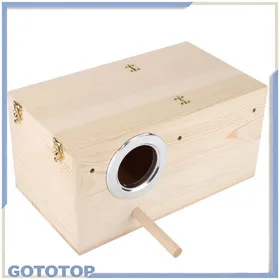 Comparer les prix de Nichoir à oiseaux nichoir à oiseaux en bois durable ouverture de bord en métal pour lélevage de calopsittes avec support