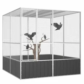 Meilleurs prix pour SALE dhiver Cage/Enclos à oiseaux - UU - Grande Volière - Anthracite 2135x2175x2115 cm Acier galvanisé CC648