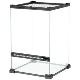 Meilleurs prix pour Terrarium en verre pour reptiles vivarium 12 L avec couvercle en treillis métallique 20 x 20 x 30 cm noir