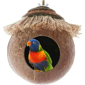 Comparer les prix de Nichoirs Oiseaux À Suspendre Nichoir Doiseau Cachette Nid Doiseau Cage Nid Doiseau en Coquille De Noix De Coco Naturell Label