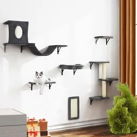 Comparer les prix de Mur DEscalade Pour Chat - Xxl - 6 Éléments Muraux Pour Chats - Avec Arbre À Chat Hamac Grotte Pont Pour Chat Griffoir Et Ar