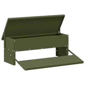 Comparer les prix de Nourrisseur à pédale pour poules - vidaXL - Vert olive - 485 x 395 x 19 cm - Acier laminé à froid - Capacité 5 kg