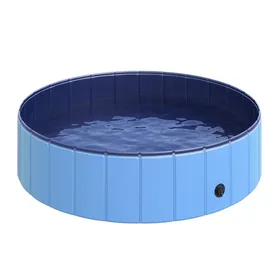 Comparer les prix de Piscine pour chiens bassin pliable bouchon vidange fond antidérapant diamètre 120 m bleu