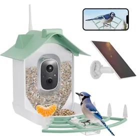 Meilleurs prix pour Mangeoire à oiseaux avec caméra1080P HD Mangeoire Oiseaux Extérieur avec Panneau Solaire Jour Nuit des Caméra Oiseaux