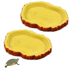 Meilleurs prix pour 2 Pices Bol eau Terrarium Accessoire Tortue Reptile Bol de Nourriture Terrarium Bol de Boisson Bol eau style 2 M BASSIN POUR ANIMAL