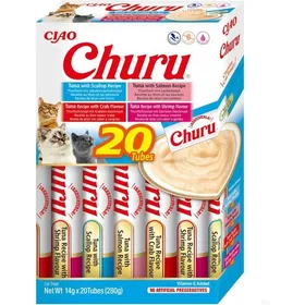 Meilleurs prix pour Friandises pour Chats - YUMI MAZAO - INABA Churu - Fruits de Mer & Thon - Texture Lisse - 20 Tubes