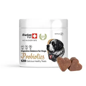 Meilleurs prix pour Complément Alimentaire pour Chien - SwissVet - Probiotique - Santé intestinale - 120 Bouchées Naturelles