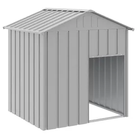 Comparer les prix de Meilleures Abris - Cage - Niche pour chien avec toit gris clair acier galvanisé SSD5221020