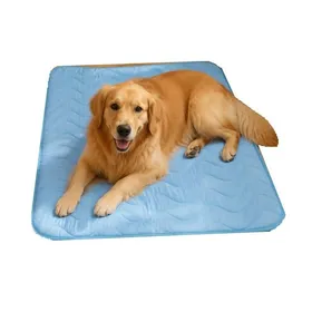 Comparer les prix de Tapis Rafraîchissant Chat Chien 70x55cm - Soie Glacée Respirant Lavable - Coussin Frais Bleu