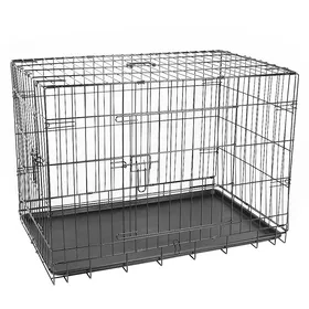Comparer les prix de KEDIA Cage de Transport pour Chien 106 x 76 x 71 cm Unité Pliable avec Poignées et Plateau Grande Cage pour Chien Noir