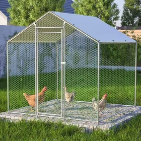 Meilleurs prix pour Thanaddo – Poulailler enclos 4 m² 2×2 m acier galvanisé grillage renforcé porte large montage facile extérieur.