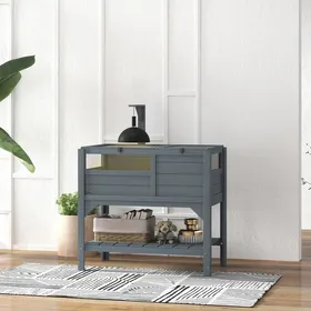 Meilleurs prix pour Maison enclos pour tortues sur pieds avec étagère de rangement en bois de sapin - dim. 103H x 84L x 51l cm