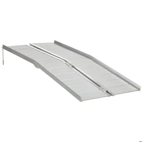 Comparer les prix de Rampe de fauteuil roulant - HOMCOM - rampe de chargement, rampe d'accès antidérapante pliable avec bordures dim. 183L x 72l cm alu