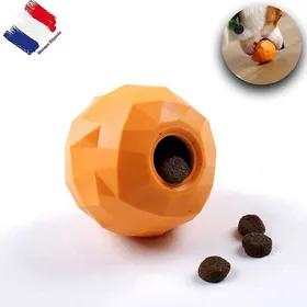 Meilleurs prix pour Jouet à Mâcher interactif pour Chien Indestructible Orange Style Distributeur Original de Friandises Croquettes  Balle Chiens