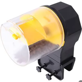 Meilleurs prix pour Distributeur Auto Nourriture Poisson Jaune minuteur étanche humidité + mangeoire aquarium .