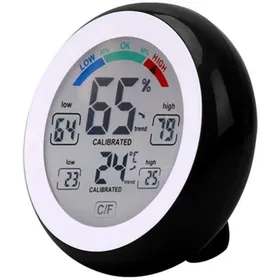 Comparer les prix de Thermomètre-hygromètre électronique sans fil écran tactile rond LCD noir pour intérieur et extérieur