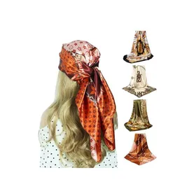 Meilleurs prix pour 4 Pack Foulard pour les Femmes Grand Carré Satin 90 x 90 cm Élégant Bandana pour Envelopper les Cheveux la Nuit Cadeau pour F