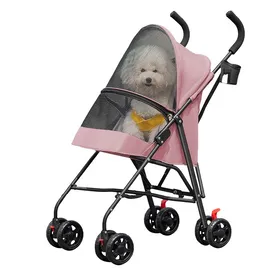 Comparer les prix de ROSE Poussette pliable avec panier de rangement pour chien chat animaux Corde antidérapante Maille respirant et facile