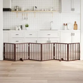 Comparer les prix de Barrière pour chiens - Usage Intérieur/jardin - VIDAXL - design-classiqueavec porte 6 panneaux bois de peuplier EU25_X64628