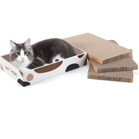 Comparer les prix de Grattoir Chat Carton Griffoir pour Chats Ondulé Papier Planche à Gratter Canapé Coussin Plaque à Griffes Jouet pour Soins de