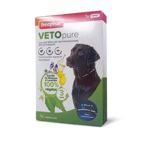 Meilleurs prix pour Beaphar – Vetopure – Collier Répulsif Antiparasitaire Réfléchissant pour Grand Chien  – Collier Noir 65cm