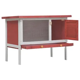 Comparer les prix de BEST-HOME Articles pour animaux - UU - Clapier dextérieur 1 niveau Rouge Bois HH6591