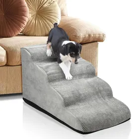 Comparer les prix de Hoviecole Escalier pour chien à 4 Niveaux en Mousse Haute Densité, Housse Lavable Antidérapant PONT - ESCALIER