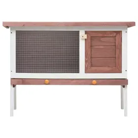 Comparer les prix de Bon plan Clapier Lapins Petit enclos - JILI HOT - Clapier dextérieur - 1 niveau Marron Bois - Pour Jardin Thome5263953