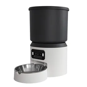 Comparer les prix de Distributeur automatique électronique de nourriture pour animaux de compagnie 4 L programmable 4 repas par jour (noir [contrôle