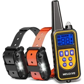 Meilleurs prix pour Collier de Dressage Meloive pour Deux Chiens Rechargeable Étanche IP67 Portée 800m 99 Modes Vibration Choc ROBOT MINIATURE