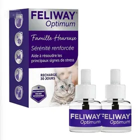 Comparer les prix de FELIWAY Optimum - Anti-Stress pour Chat - Complexe de phéromones apaisantes pour Une sérénité renforcée 30 Jours
