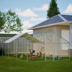 Meilleurs prix pour Grand Poulailler 3x6m - Volière professionnelle dextérieur en métal Toit étanche UV Enclos sécurisé pour poules oies et volailles