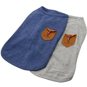 Comparer les prix de T-shirt pour petits chiens et chats bleu et gris 100 % coton pour petits chiens et chats (lot de 2)
