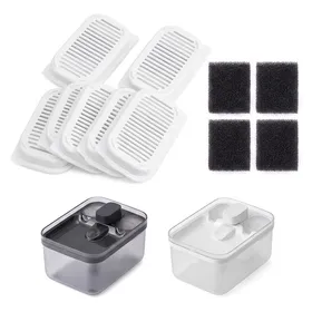 Comparer les prix de Lot de 8 Filtres pour Fontaine à Eau Chat Filtration 4 Couches au Charbon Actif 66 x 47 x 1 cm Blanc