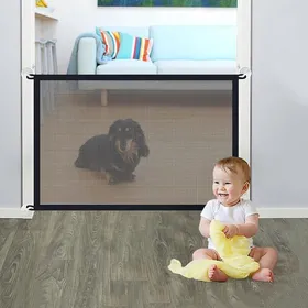 Meilleurs prix pour 43×28” Magic Dog GateMagic pet Gate for Stairs and Door mesh Dog Gates for The House Foldable Safety Isolation FenceInd...
