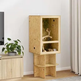 Meilleurs prix pour Marron Terrarium Durable - Résistant aux rayures - Marron 50 x 50 x 80 cm OSB A2760