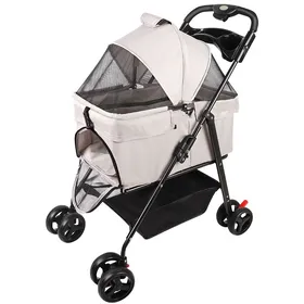 Meilleurs prix pour JEOBEST Poussette Pliable Légère pour Chiots Animaux de Compagnie Gear Voyage Poussette pour Chiens avec Fenêtre en Maille