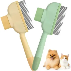 Meilleurs prix pour Lot de 2 brosse chat auto-nettoyante Brosse pour chat et chien peigne doux pour poils longs et courts