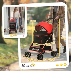 Comparer les prix de poussette pour chien 2 en 1 trolley pour chien sac de transport buggy pour chien pliable avec coussin pour petits chiens chat